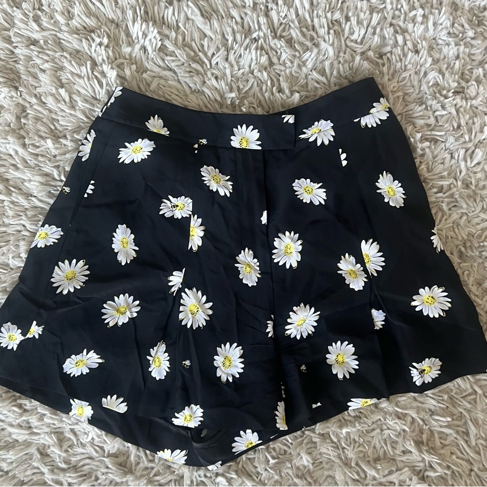 Kate Spade New York Women’s Black Daisy Dot Silk Shorts | Size 4